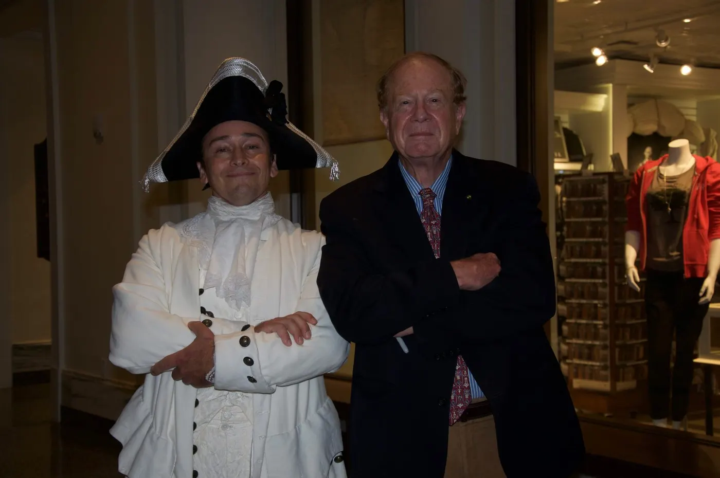 Hamilton with a museum guest
